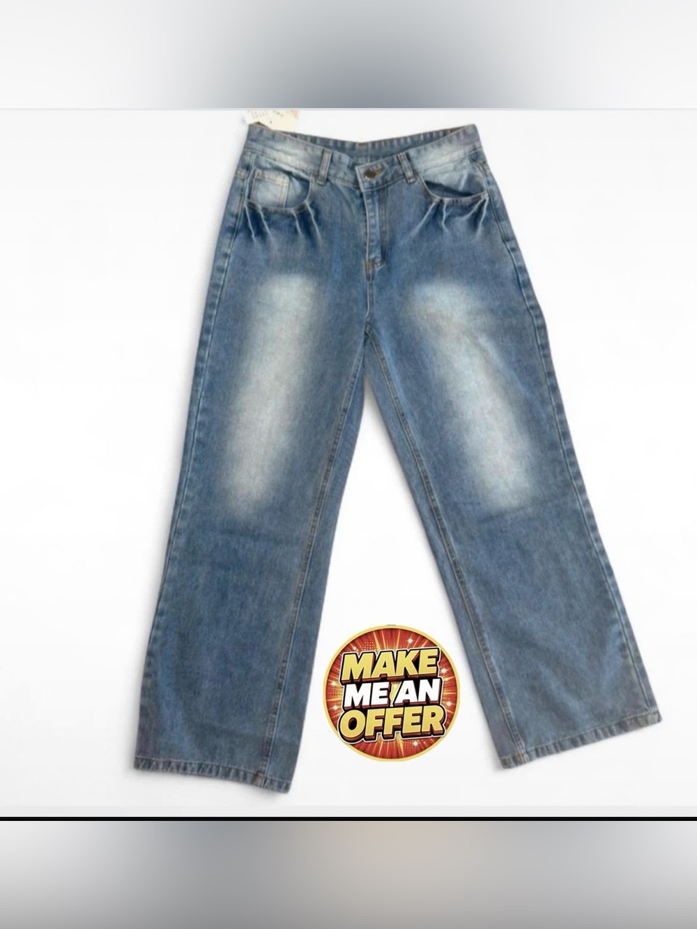 Brand New Vintage-Inspired Light Blue Wide Leg Jeans - SZ L